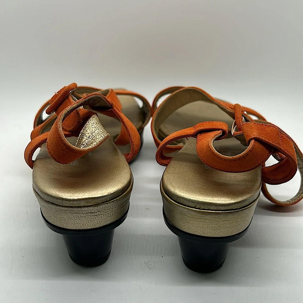 Stephane Ke’lian Burnt Orange Suede Wedge Platform Sandals Shoes **Sz 5.5**🌺🌺 - Picture 6 of 9